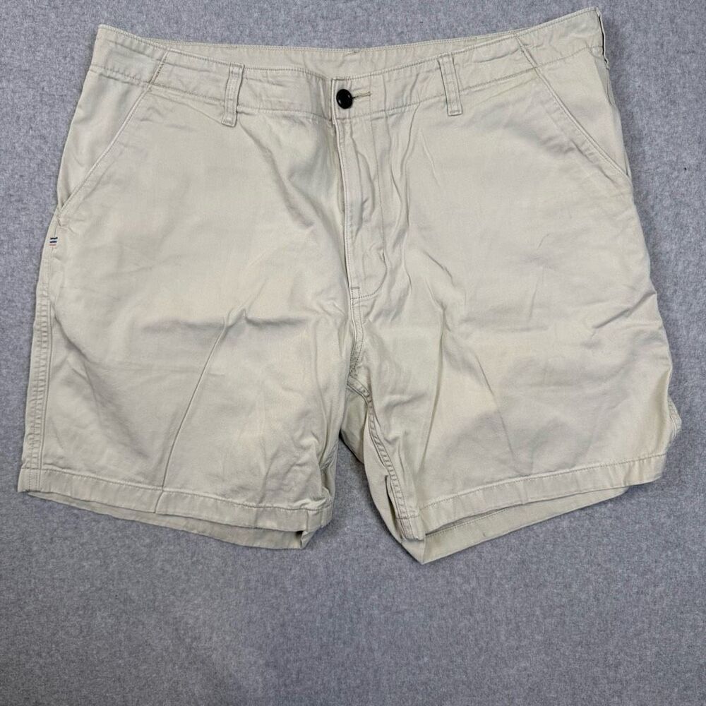 Patagonia Mens Size 40 Organic Cotton Stand Up Shorts Tan Khaki Pockets